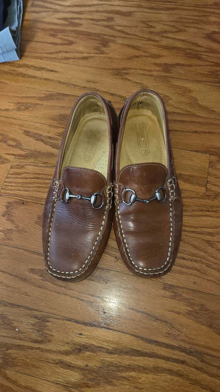 Sandro Moscoloni Men's Brown Leather Horse Bit Driving Loafers Size 10D